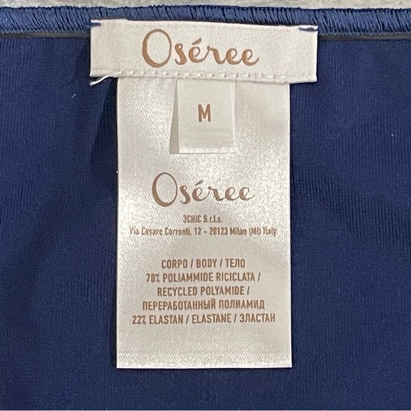 OSÉREE Side Tie Stretch Recycled Polyamide Blend Bikini Bottoms - Blue Sz-M - Picture 8 of 9